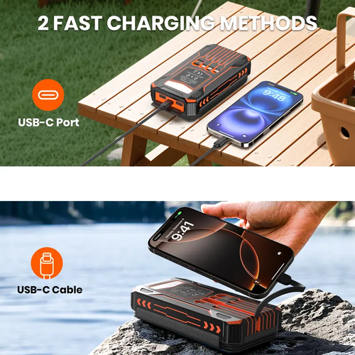🔥 High-Capacity Solar Charger Power Bank