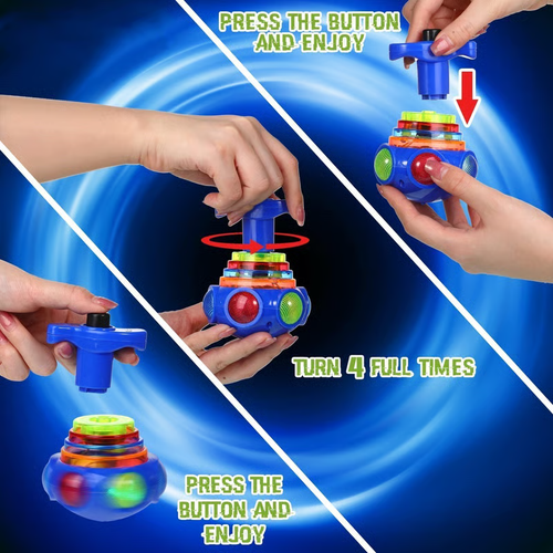 ⚡Music Flashing Spinners Toy With Launcher