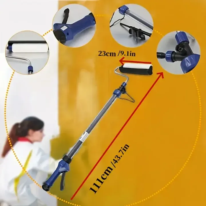 Multifunctional self-priming fast roller brush machine paint roller fast 7 in 1 roller hair core wall brush tool