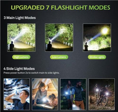 💥Outdoor lighting white laser flashlight with cob warning side work light