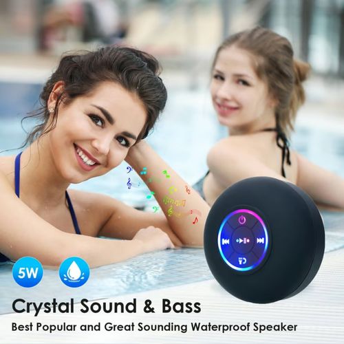 Bathroom Waterproof Wireless Bluetooth Speakers with LED Light