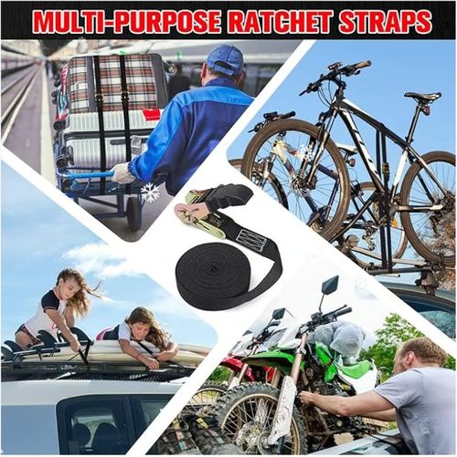 2 bundles of high quality ratchet straps (2.5cm wide and 5m long)
