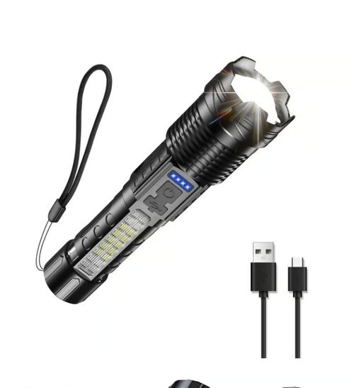 💥Outdoor lighting white laser flashlight with cob warning side work light