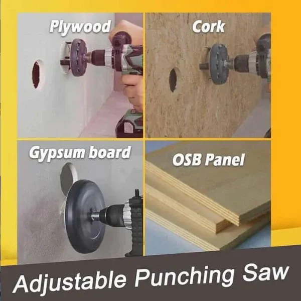 Adjustable Round Hole Saw Tool, Adjustable Hole Saw 1.8in to 5.1in Dia Special note: This product does not include the machine, only the drill bit(Frame saw+6 Spare Tips)