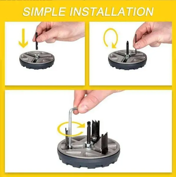 Adjustable Round Hole Saw Tool, Adjustable Hole Saw 1.8in to 5.1in Dia Special note: This product does not include the machine, only the drill bit(Frame saw+6 Spare Tips)