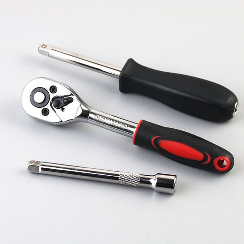 Hand Tool Set Adjustable Long Handle Ratchet Wrench 46 Pieces Auto Repair Tool Kit