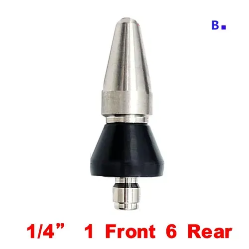 Sewer Cleaning Tool High Pressure Nozzle, Sewer Jetter Nozzle Stainless Steel Nozzle Water Flusher Cleaning Nozzle,Sewer Cleaning Tool Remove Grease Sand Hair
