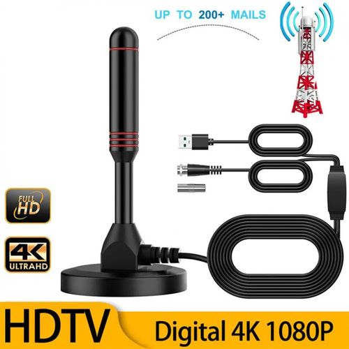 HD TV Antenna Indoor Outdoor Antenna Set 5000 Miglia Antenna Digitale Amplificata Per Ricevitore DVB-T2 VHF Con Base Magnetica