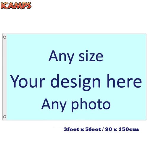 ICAMPS 3x5FT Digital Print Custom Flag 90X150CM DIY Polyester Banner Customize Flags And Banners