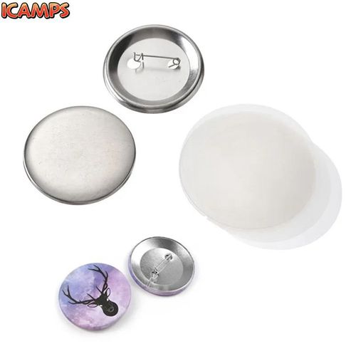 ICAMPS 100Pcs set Metal Blank Badge Pin Button Parts Supplies for Clothes Badge Button DIY Crafts Materials