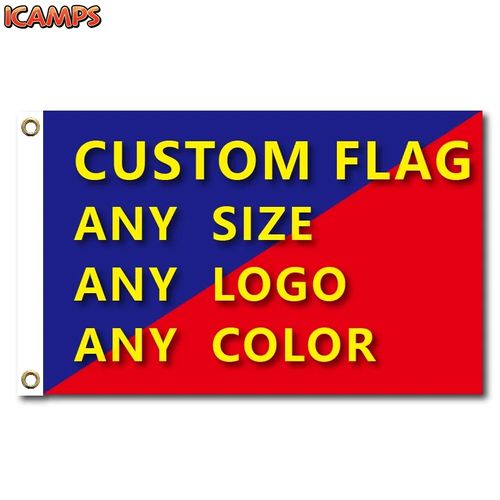 ICAMPS Graphic Custom Printed Flag Polyester Shaft Cover Brass Grommets Free Design Outdoor Advertising Banner Decoration Party Sport