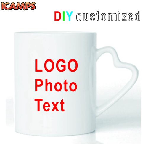 ICAMPS DIY Customized 350ML 12oz Ceramic Mug Print Picture Photo LOGO Text Personalized Coffee Milk Cup Creative Present Cute Gift