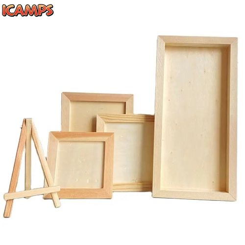 ICAMPS Wooden Clay Frame 3D Picture Frame Blank Art Puzzle Bracket Frame Setting Display Stand DIY Photo Poster Home Decoration