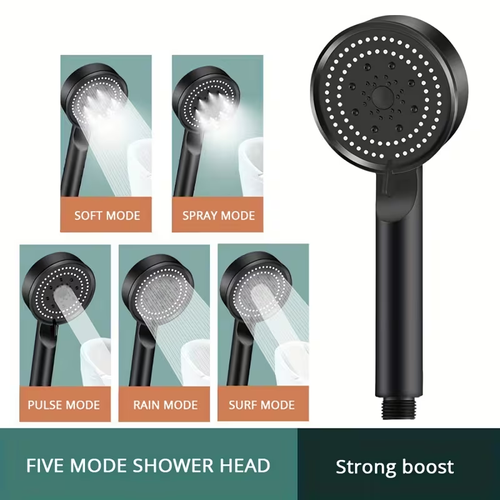 5-Setting Adjustable Pressure Showerhead