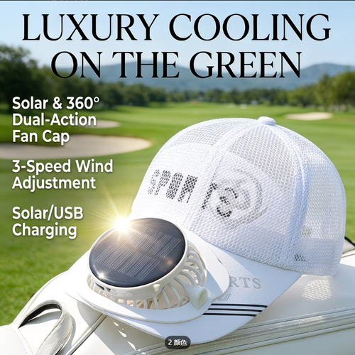 Light gray Solar-Powered Portable Cooling Hat with Built-in Fan