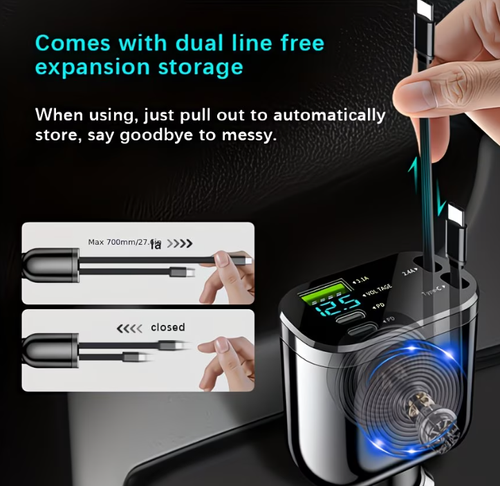 5-in-1 Retractable Car Charger