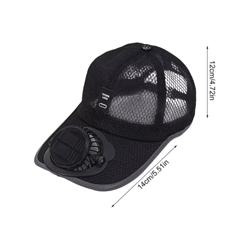 Light gray Solar-Powered Portable Cooling Hat with Built-in Fan