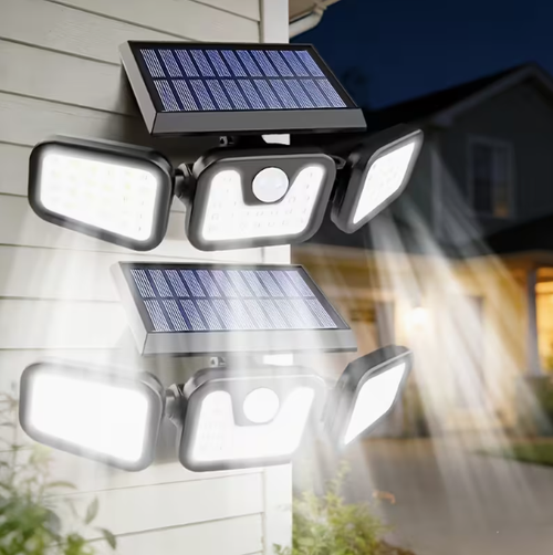 Three-Light Solar Wall Sconce (with Remote Control)