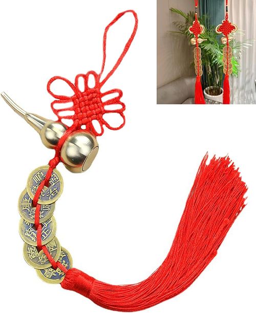 🪔Brass Feng Shui Gourd🇨🇳5-Coins Wealth Charm Deco（4pcs）