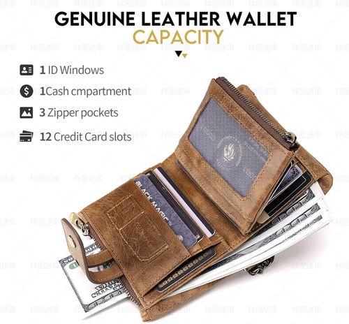 Men's Vintage Bifold Wallet with Chain