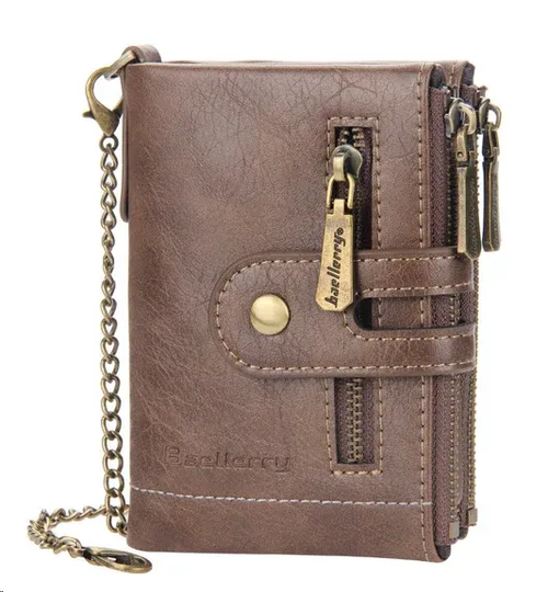Men's Vintage Bifold Wallet with Chain