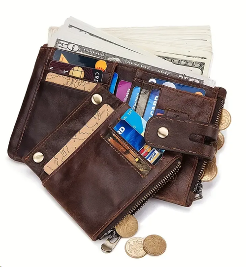 Men's Vintage Bifold Wallet with Chain