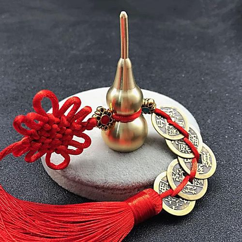 🪔Brass Feng Shui Gourd🇨🇳5-Coins Wealth Charm Deco（4pcs）
