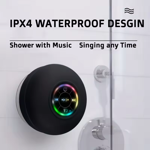 🚿🎶 Got this Mini Bluetooth Shower Speaker and I'm in love – the LED light is so cool! It's waterproof, hands-free, and rechargeable. Perfect for beach, shower, or home stereo! 🌊✨