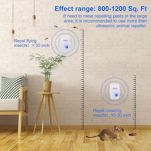 6Pcs Ultrasonic Pest Repeller Insect Bug Repeller Long Range Pest & Insect Deterrent Multi-Function for Roach Rodent Mouse Bugs