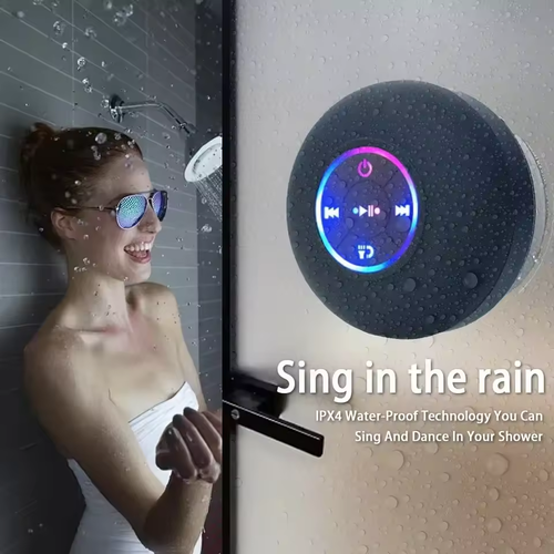 🚿🎶 Got this Mini Bluetooth Shower Speaker and I'm in love – the LED light is so cool! It's waterproof, hands-free, and rechargeable. Perfect for beach, shower, or home stereo! 🌊✨