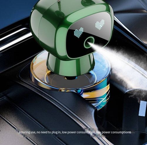 Intelligent robot with on-board start-stop function for spray fragrance and aroma outlet on the vehicle. Premium car-grade fragrance spray for eliminating odors.