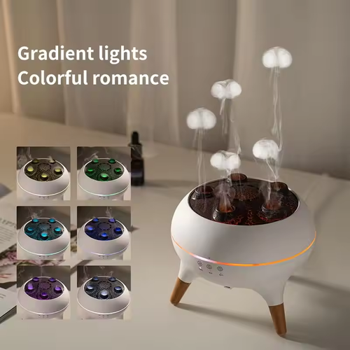 JellyMist Holographic Humidifier​​ 🌊 Floating Effect · 💤 Sleep Aid · 🎨 7 LED Mood