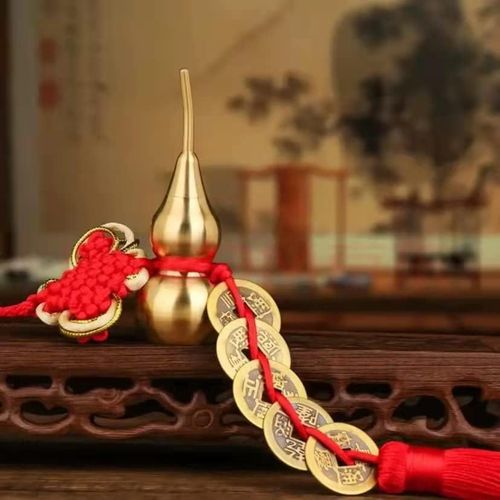 🪔Brass Feng Shui Gourd🇨🇳5-Coins Wealth Charm Deco（4pcs）