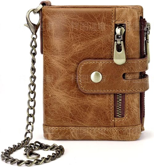 Men's Vintage Bifold Wallet with Chain
