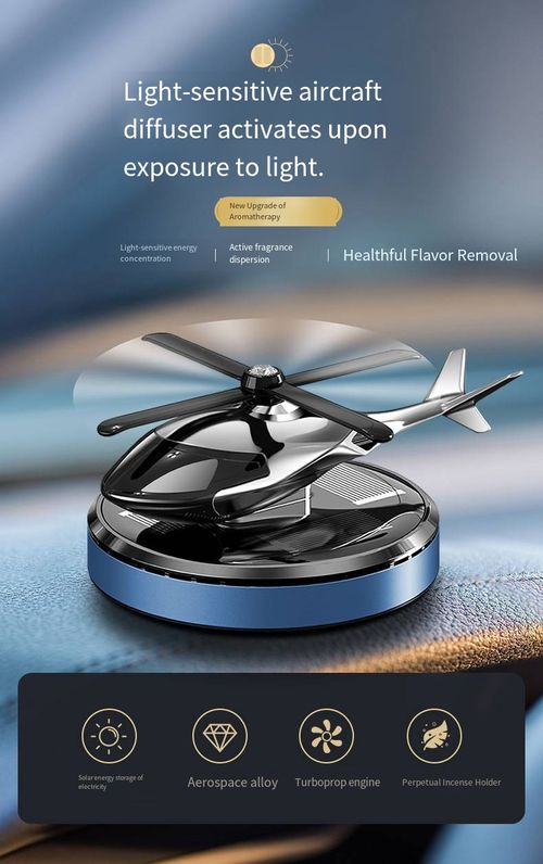 Solar-powered aircraft-mounted aromatherapy high-end men's center console car ornament that releases fragrance for a long time. Car aromatherapy.