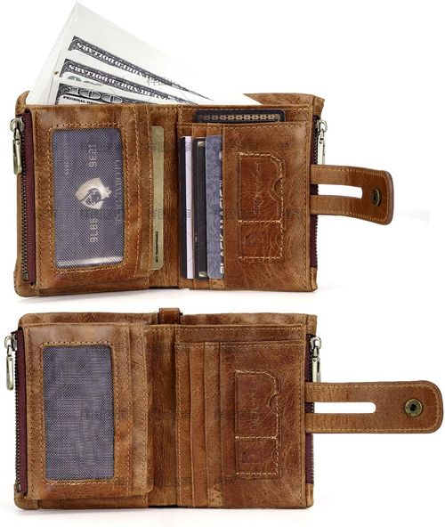 Men's Vintage Bifold Wallet with Chain