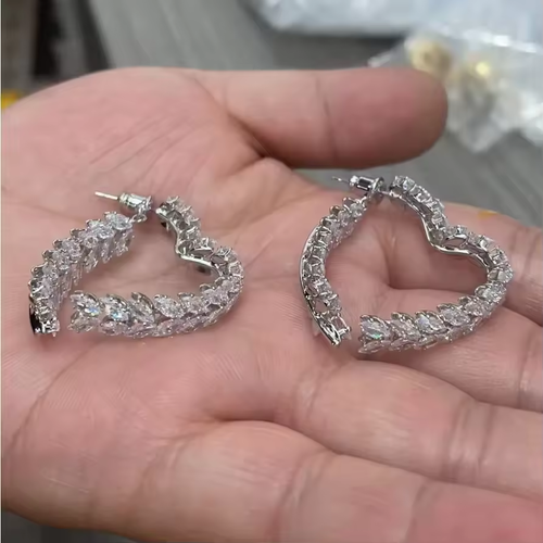 💎Korean Wheat Ear Earrings🌾Heart Zirconia Light Luxury Jewelry