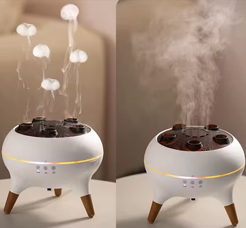 JellyMist Holographic Humidifier​​ 🌊 Floating Effect · 💤 Sleep Aid · 🎨 7 LED Mood