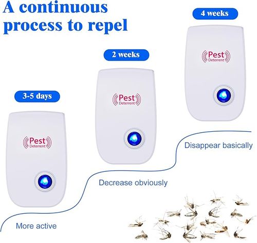 6Pcs Ultrasonic Pest Repeller Insect Bug Repeller Long Range Pest & Insect Deterrent Multi-Function for Roach Rodent Mouse Bugs
