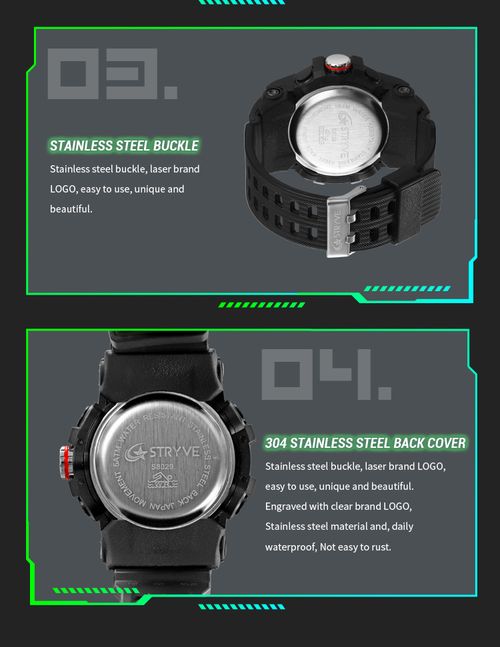 Sport Watch Men Quartz Wristwatches 50M Waterproof Watches Stopwatch Big Dial Digital Clock for Male Men Watches