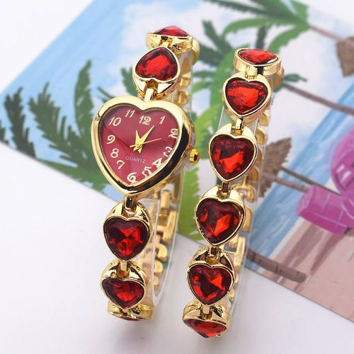 Women's Heart-Shaped Quartz Movement Alloy Watch