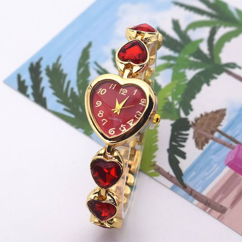 Women's Heart-Shaped Quartz Movement Alloy Watch