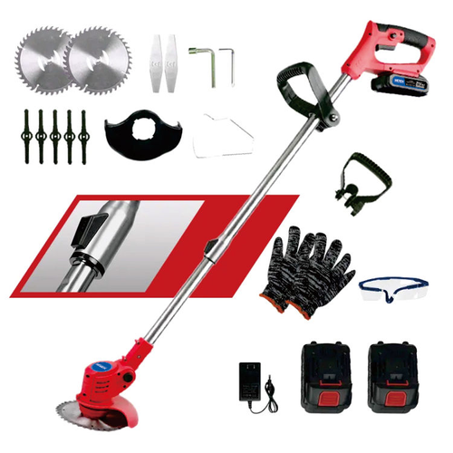 Small household rechargeable electric lawn mower, lithium-ion battery-powered grass trimmer, high-power weed removal tool
