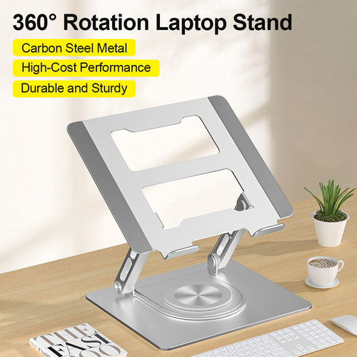 Laptop stand holder, heightening and cooling rack, metal stand for gaming laptops, 360° rotatable and height-adjustable