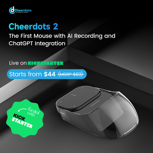 Cheerdots Creative + AI Smart Split Air Mouse: Wireless Charging, Bluetooth Dual-Mode, Ideal for Gaming, Office Work and Training