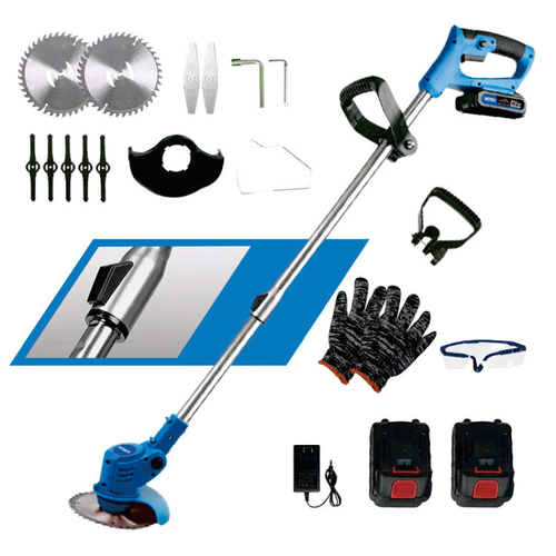 Small household rechargeable electric lawn mower, lithium-ion battery-powered grass trimmer, high-power weed removal tool