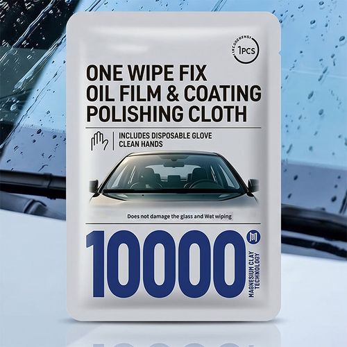 Windshield oil removal wipes