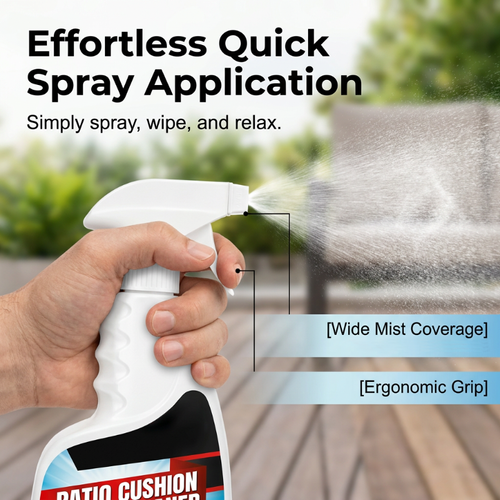 Patio Cushion Cleaner Spray for Deep Stain Removal and Fabric Refreshing