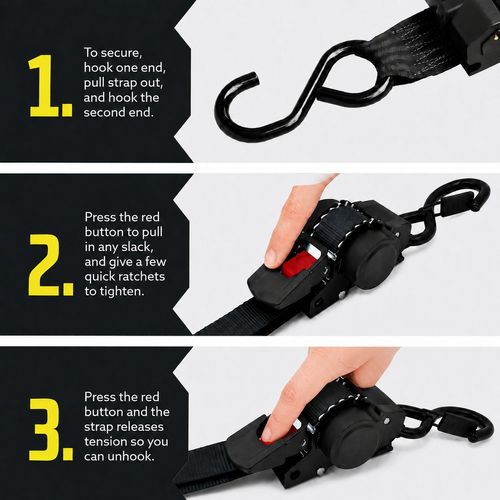 Auto Retractable Ratchet Straps