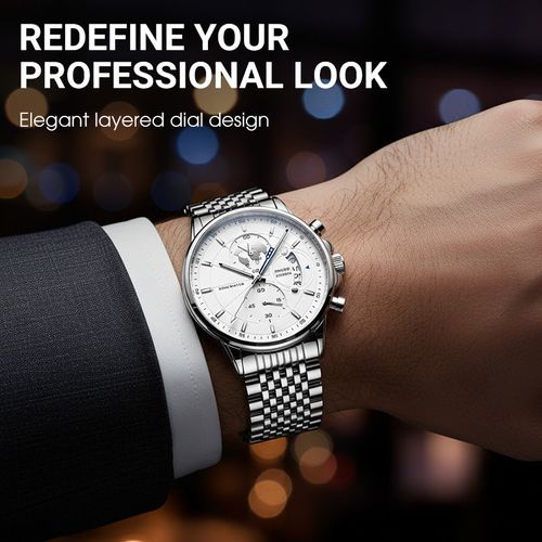 Men's Watch with Maritime Style Globe Pattern